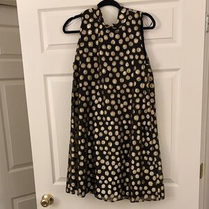 Elle Black Dress with Gold Polka Dots